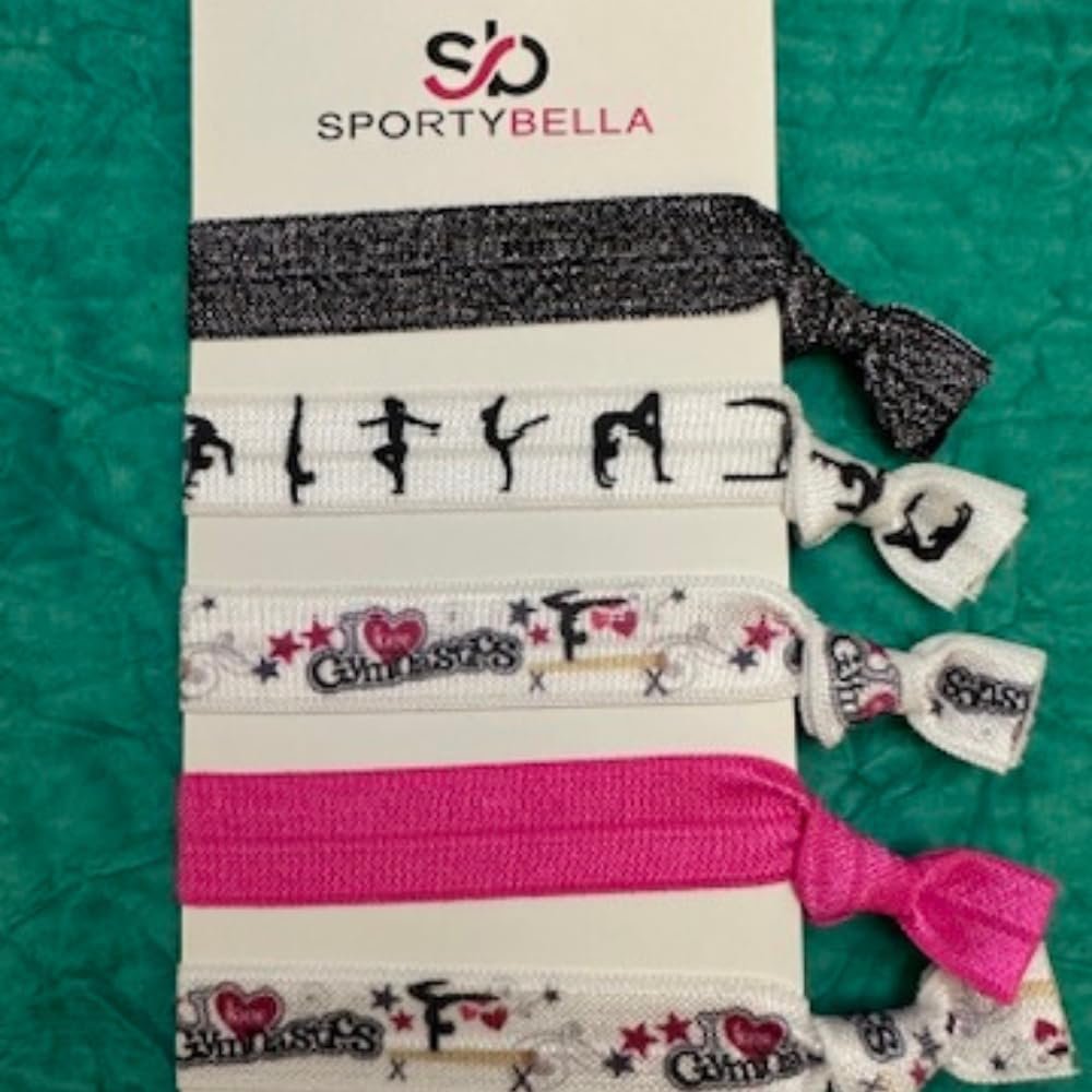 Gymnastic Hair Ties for Girls - SportyBella 5-Pack Multicolor Elastics for Routines - görsel 16