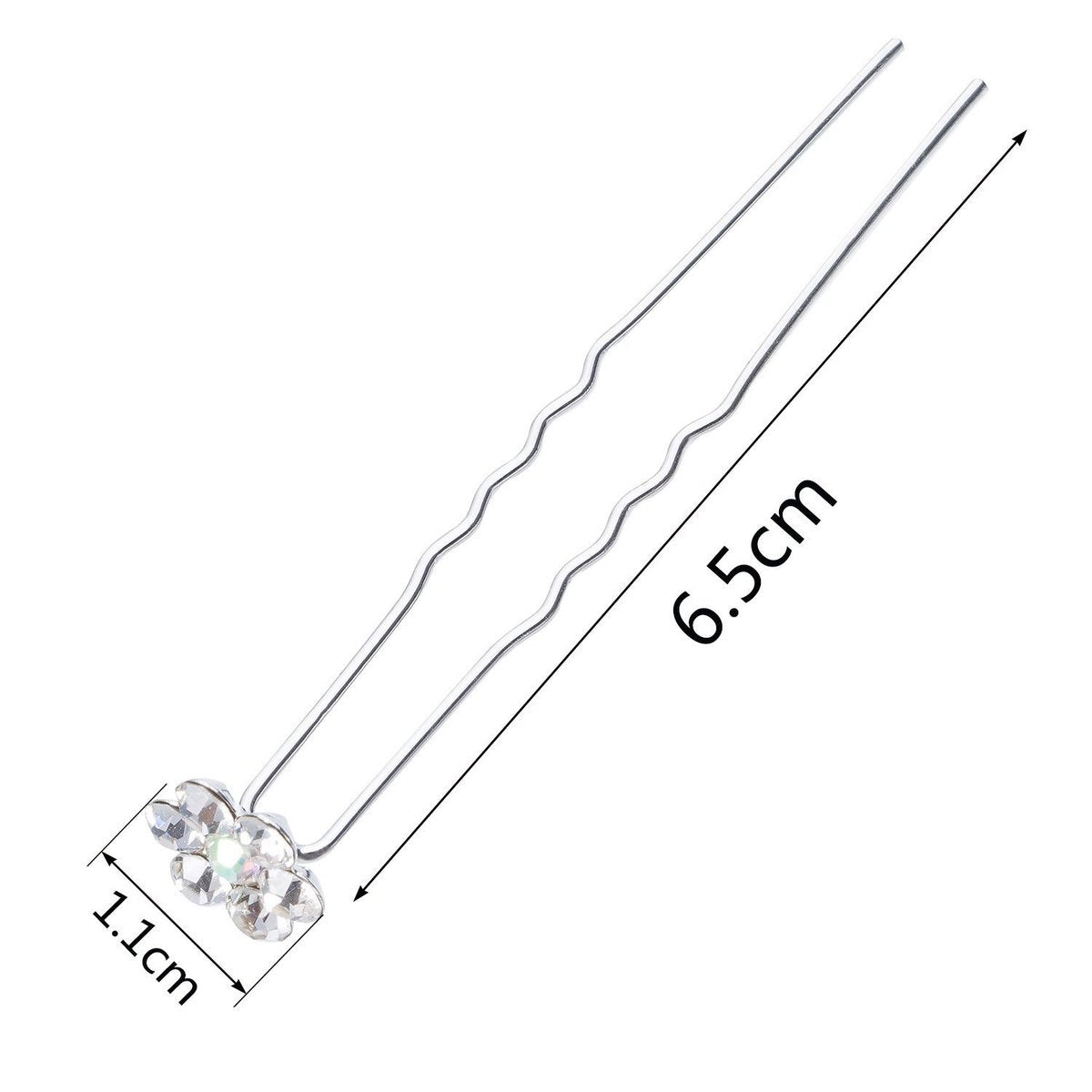 eBoot 40 Pack Flower Crystal Rhinestone Hair Pins – White, Wedding Hair Accessories with Storage Bag - görsel 5
