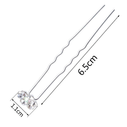 eBoot 40 Pack Flower Crystal Rhinestone Hair Pins – White, Wedding Hair Accessories with Storage Bag