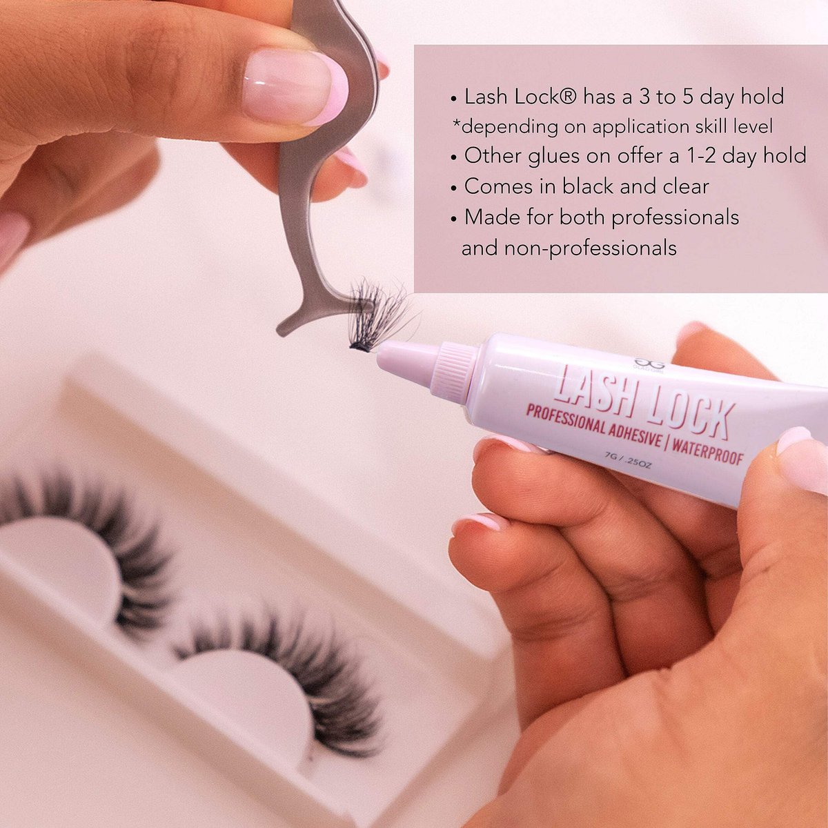 GladGirl Lash Strip & Flare Glue - Black - Latex Eyelash Adhesive, 0.25 oz - görsel 9