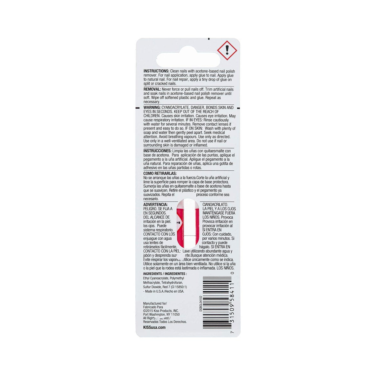 KISS Pink Gel Nail Glue with 2 Pipettes – 1 Pack (2 Count), Strong Hold for Nail Tips & Press-Ons - görsel 3