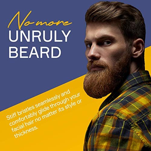 Seven Potions Beard Brush for Men – 100% First Cut Boar Bristles, Pear Wood Handle, Firm Bristles to Tame and Soften Facial Hair Avelisse