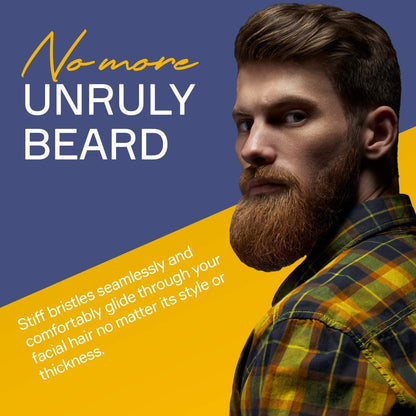 Seven Potions Beard Brush for Men – 100% First Cut Boar Bristles, Pear Wood Handle, Firm Bristles to Tame and Soften Facial Hair Avelisse