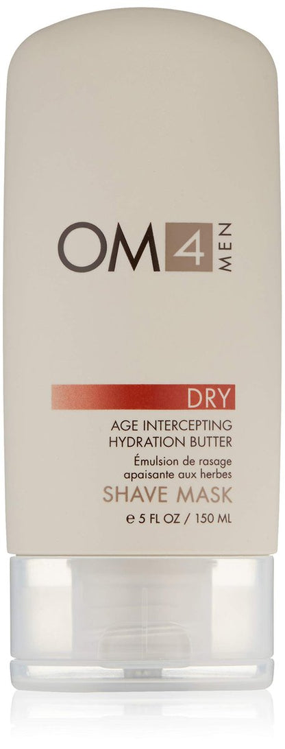Organic Male OM4 Dry Shave Mask: Advanced Age-Intercepting Hydration Butter, Shave Cream, and Mask – 5 oz
