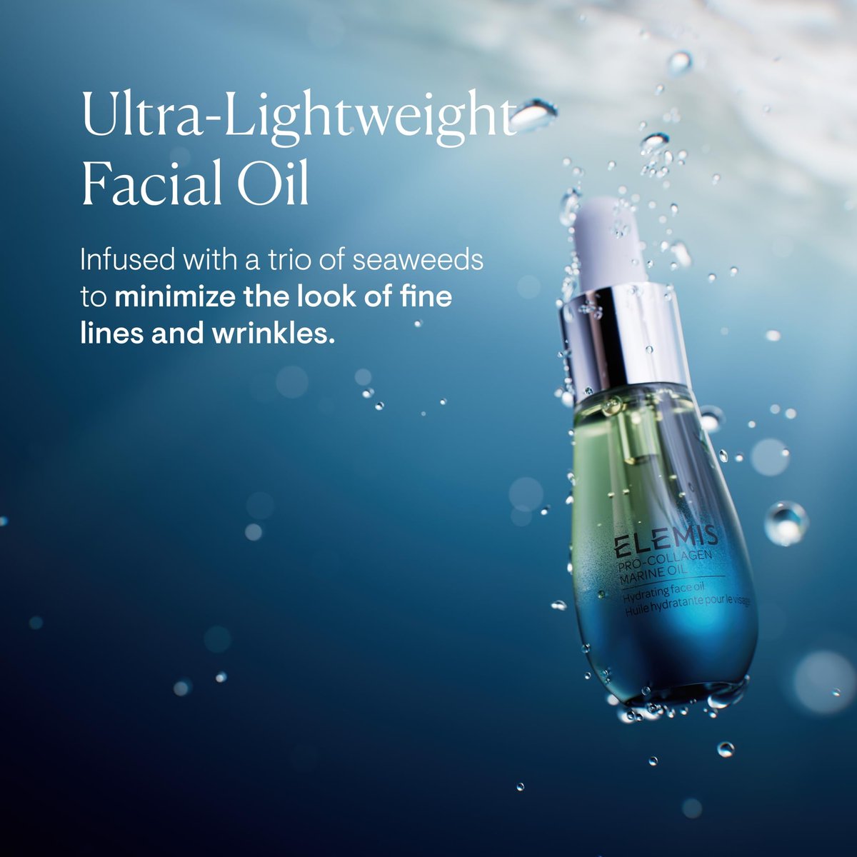 ELEMIS Pro-Collagen Marine Oil 15ml - Lightweight Face Oil for Hydration, Nourishment & Improved Skin Texture Avelisse