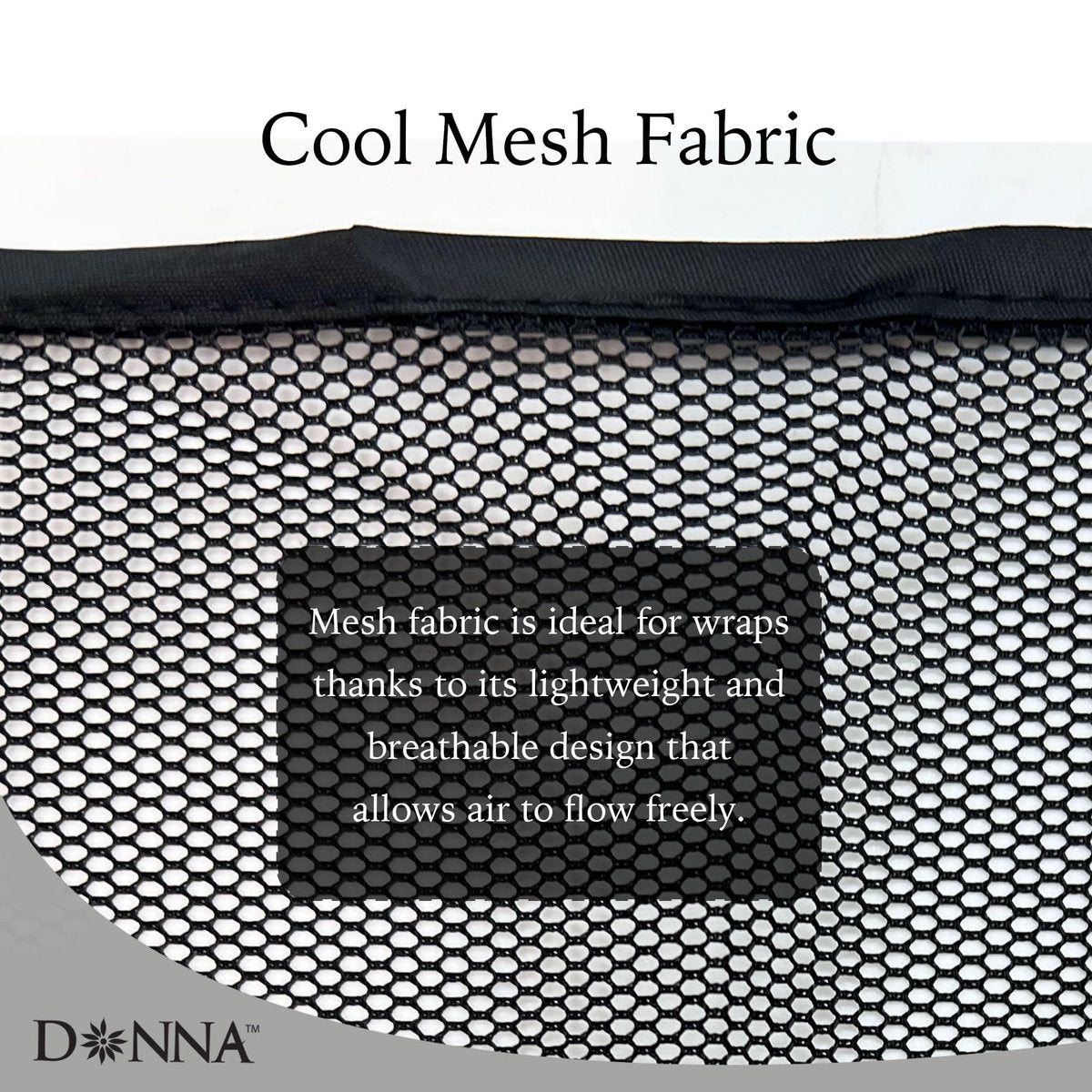 DONNA Cool Mesh Wrap – Large Breathable Hair Wrap for Women, Adjustable Head Wrap Cap, Comfortable Mesh Hair Wrap for Sleeping and Daily Wear, Fits All Hair Types Black - görsel 7