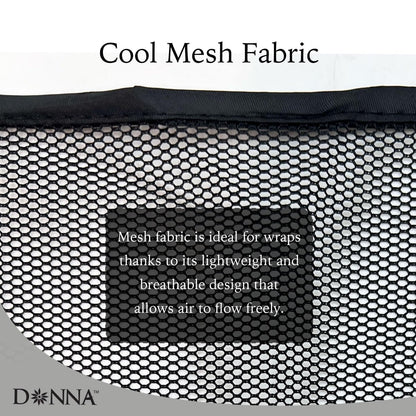 DONNA Cool Mesh Wrap – Large Breathable Hair Wrap for Women, Adjustable Head Wrap Cap, Comfortable Mesh Hair Wrap for Sleeping and Daily Wear, Fits All Hair Types Black