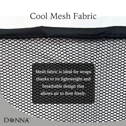 DONNA Cool Mesh Wrap – Large Breathable Hair Wrap for Women, Adjustable Head Wrap Cap, Comfortable Mesh Hair Wrap for Sleeping and Daily Wear, Fits All Hair Types Black