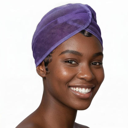DONNA Cool Mesh Wrap – Large Breathable Hair Wrap for Women, Adjustable Head Wrap Cap, Comfortable Mesh Hair Wrap for Sleeping and Daily Wear, Fits All Hair Types Black