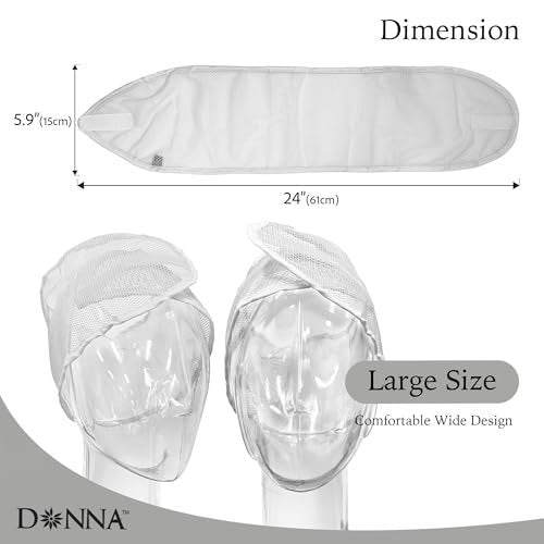 DONNA Cool Mesh Wrap – Large Breathable Hair Wrap for Women, Adjustable Head Wrap Cap, Comfortable Mesh Hair Wrap for Sleeping and Daily Wear, Fits All Hair Types Black - görsel 6