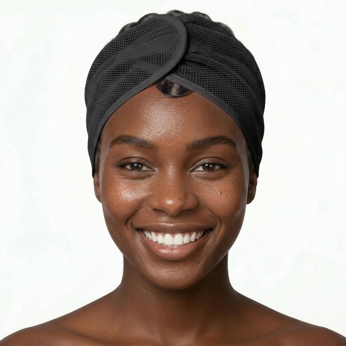 DONNA Cool Mesh Wrap – Large Breathable Hair Wrap for Women, Adjustable Head Wrap Cap, Comfortable Mesh Hair Wrap for Sleeping and Daily Wear, Fits All Hair Types Black - görsel 3