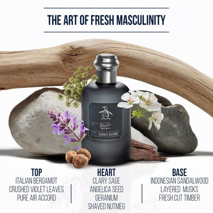 Original Penguin Iconic Blend Eau De Toilette for Men - Long Lasting Cologne with Bergamot, Sage & Sandalwood - 3.4 fl oz (100 mL) Avelisse