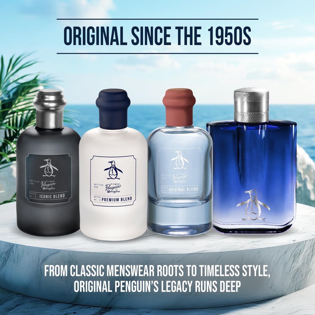 Original Penguin Iconic Blend Eau De Toilette for Men - Long Lasting Cologne with Bergamot, Sage & Sandalwood - 3.4 fl oz (100 mL) Avelisse
