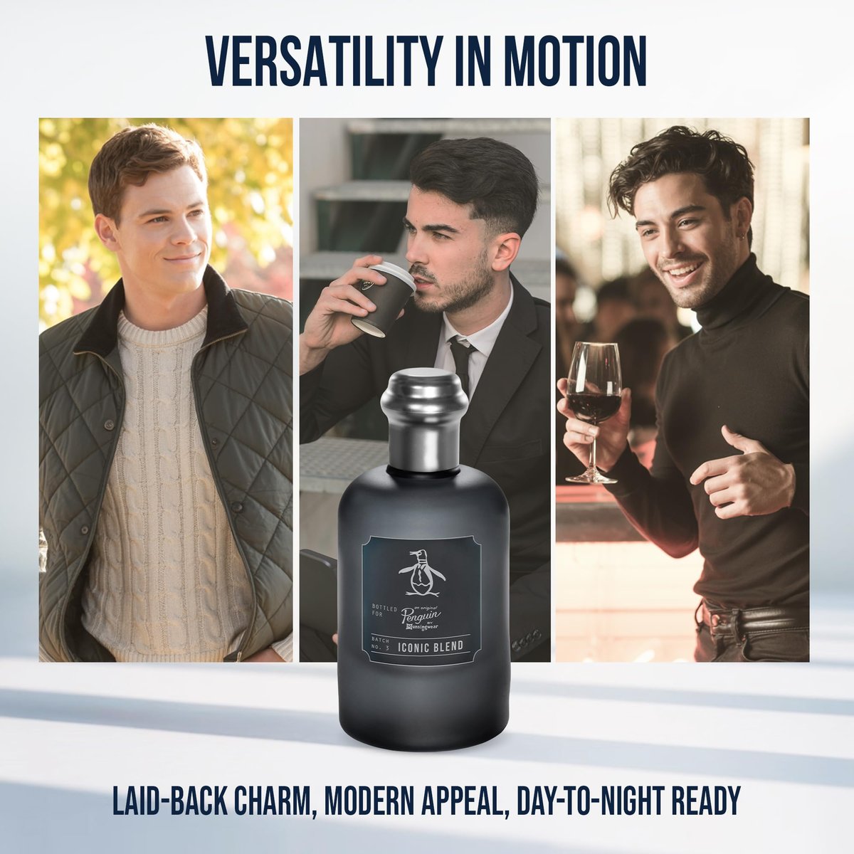 Original Penguin Iconic Blend Eau De Toilette for Men - Long Lasting Cologne with Bergamot, Sage & Sandalwood - 3.4 fl oz (100 mL) Avelisse