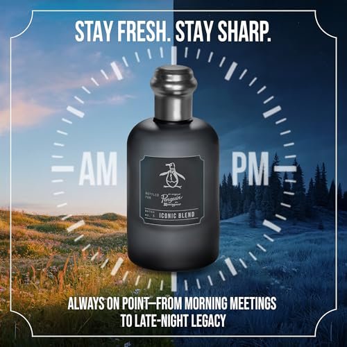 Original Penguin Iconic Blend Eau De Toilette for Men - Long Lasting Cologne with Bergamot, Sage & Sandalwood - 3.4 fl oz (100 mL) Avelisse
