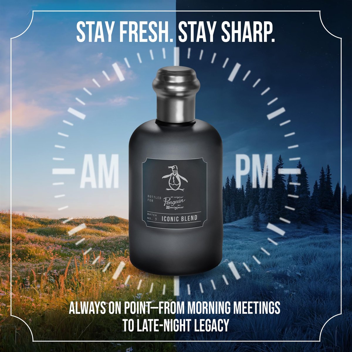 Original Penguin Iconic Blend Eau De Toilette for Men - Long Lasting Cologne with Bergamot, Sage & Sandalwood - 3.4 fl oz (100 mL) Avelisse