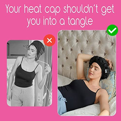 Tifara Beauty Deep Conditioning Cordless Heat Cap for Spa Care at Home, Gel Thermal Technology for Scalp Treatment, Natural Hair Steamer Gel Cap, Black Avelisse
