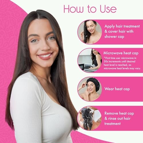 Tifara Beauty Deep Conditioning Cordless Heat Cap for Spa Care at Home, Gel Thermal Technology for Scalp Treatment, Natural Hair Steamer Gel Cap, Black Avelisse