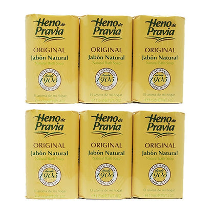 Heno de Pravia Original Soap - Large 4.1 oz Bar (Pack of 6) - Traditional Spanish Glycerin Soap Avelisse