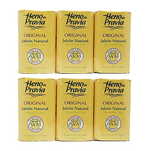 Heno de Pravia Original Soap - Large 4.1 oz Bar (Pack of 6) - Traditional Spanish Glycerin Soap Avelisse