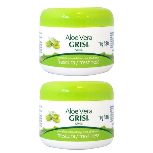 Grisi Aloe Vera Face Cream & Body Lotion Freshness – 2-Pack (3.8 oz Each) for Dry Skin