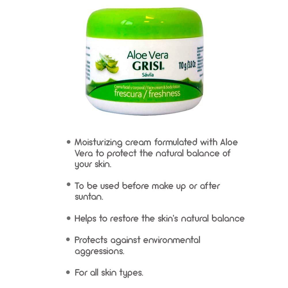 Grisi Aloe Vera Face Cream & Body Lotion Freshness – 2-Pack (3.8 oz Each) for Dry Skin - görsel 7