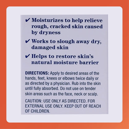 Rugby Urea 20% Intensive Hydrating Cream - Deep Moisturizer for Feet, Hands, Knees, and Elbows - 3 oz