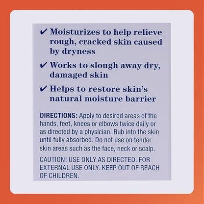 Rugby Urea 20% Intensive Hydrating Cream - Deep Moisturizer for Feet, Hands, Knees, and Elbows - 3 oz
