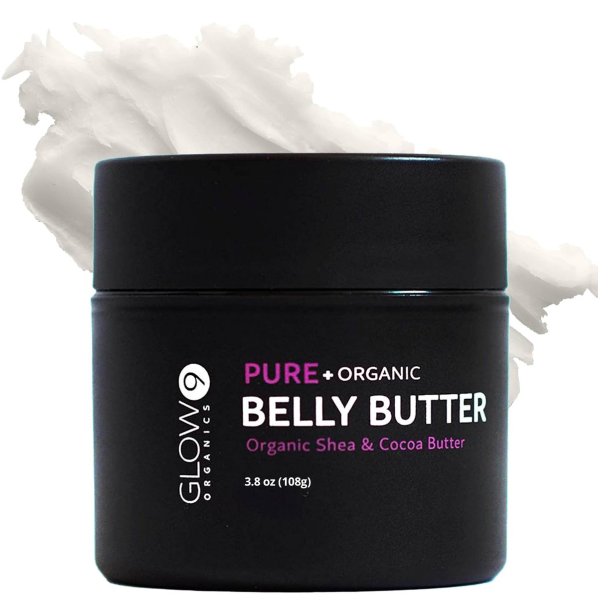 Glow Organics Belly Butter for Pregnancy – Nourishing Stretch Mark Cream, 3.8 oz Avelisse