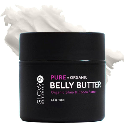 Glow Organics Belly Butter for Pregnancy – Nourishing Stretch Mark Cream, 3.8 oz Avelisse