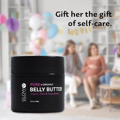 Glow Organics Belly Butter for Pregnancy – Nourishing Stretch Mark Cream, 3.8 oz Avelisse
