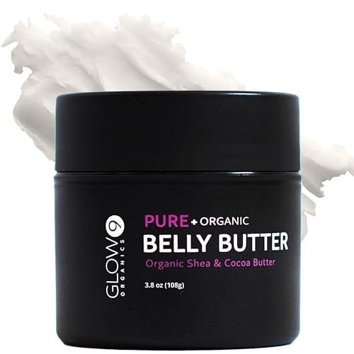 Glow Organics Belly Butter for Pregnancy – Nourishing Stretch Mark Cream, 3.8 oz Avelisse