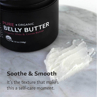 Glow Organics Belly Butter for Pregnancy – Nourishing Stretch Mark Cream, 3.8 oz Avelisse