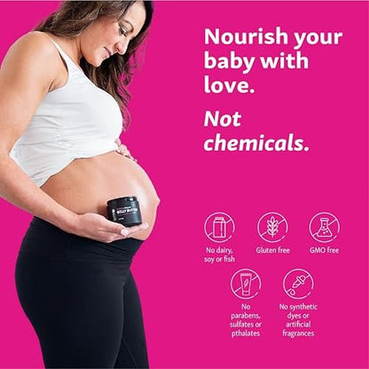 Glow Organics Belly Butter for Pregnancy – Nourishing Stretch Mark Cream, 3.8 oz Avelisse