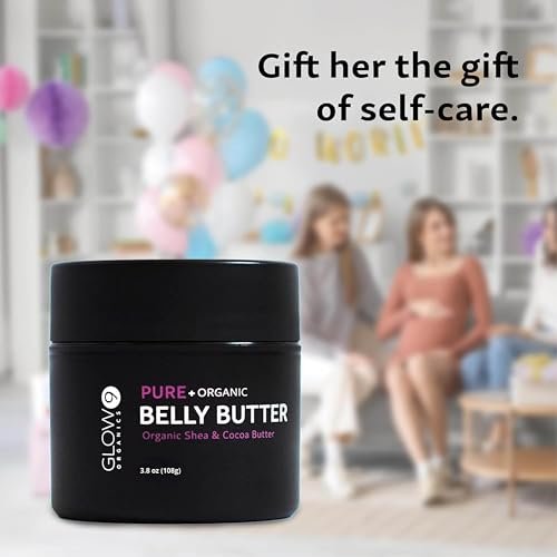 Glow Organics Belly Butter for Pregnancy – Nourishing Stretch Mark Cream, 3.8 oz Avelisse