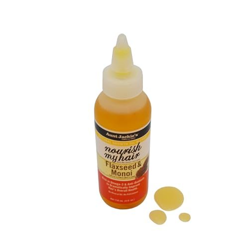 Aunt Jackie's Natural Growth Oil Blends Nourish My Hair - Flaxseed and Monoi, Improve Hair's Overall Health, Rich in Omega-3 and Anti-Oxidants, 4 oz - görsel 6