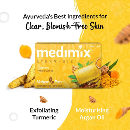 Medimix Ayurvedic Turmeric & Argan Oil Bathing Soap - 125g (4+1 Offer Pack)