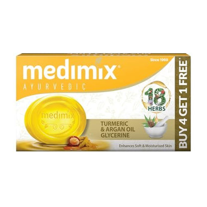 Medimix Ayurvedic Turmeric & Argan Oil Bathing Soap - 125g (4+1 Offer Pack)