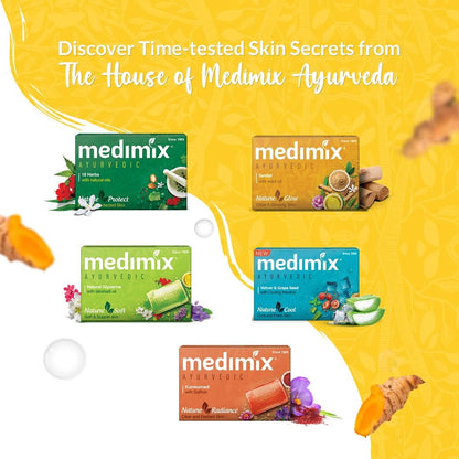 Medimix Ayurvedic Turmeric & Argan Oil Bathing Soap - 125g (4+1 Offer Pack)