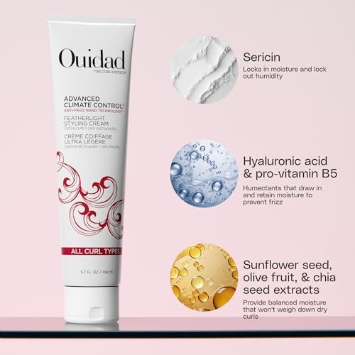 Ouidad Advanced Climate Control Featherlight Curl Cream - 5.7 oz - Frizz-Free, Hydrated Curls - Sulfate & Paraben Free - görsel 4
