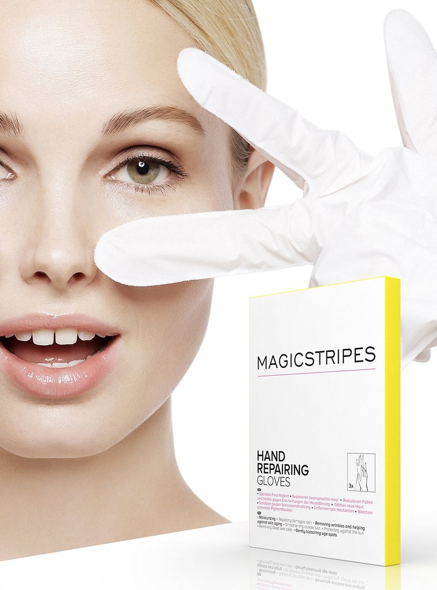 MAGICSTRIPES Hand Repairing Gloves - Moisturizing Collagen Treatment Hand Mask with Shea Butter for Extra Dry Skin, Reduce Age Spots (Single Use) - görsel 6