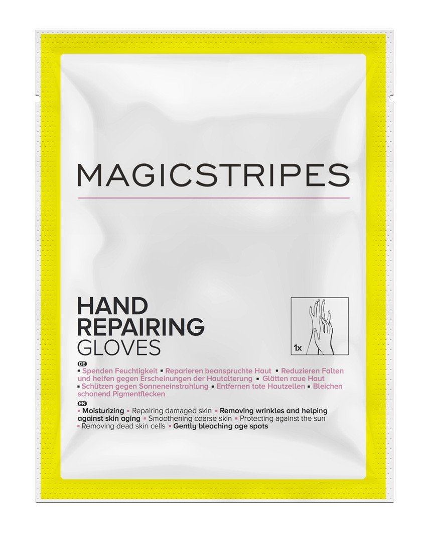 MAGICSTRIPES Hand Repairing Gloves - Moisturizing Collagen Treatment Hand Mask with Shea Butter for Extra Dry Skin, Reduce Age Spots (Single Use) - görsel 2