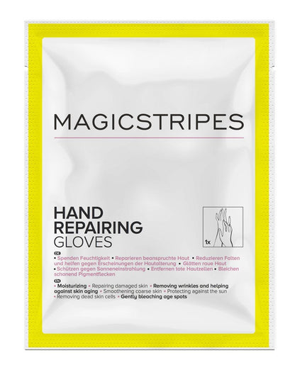MAGICSTRIPES Hand Repairing Gloves - Moisturizing Collagen Treatment Hand Mask with Shea Butter for Extra Dry Skin, Reduce Age Spots (Single Use)