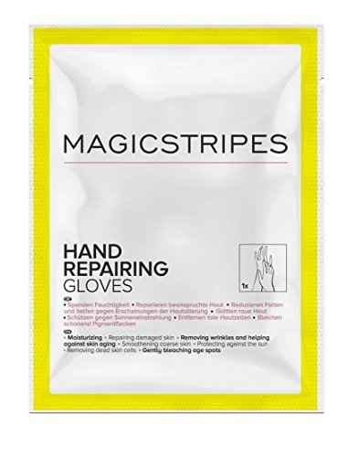 MAGICSTRIPES Hand Repairing Gloves - Moisturizing Collagen Treatment Hand Mask with Shea Butter for Extra Dry Skin, Reduce Age Spots (Single Use) - görsel 1