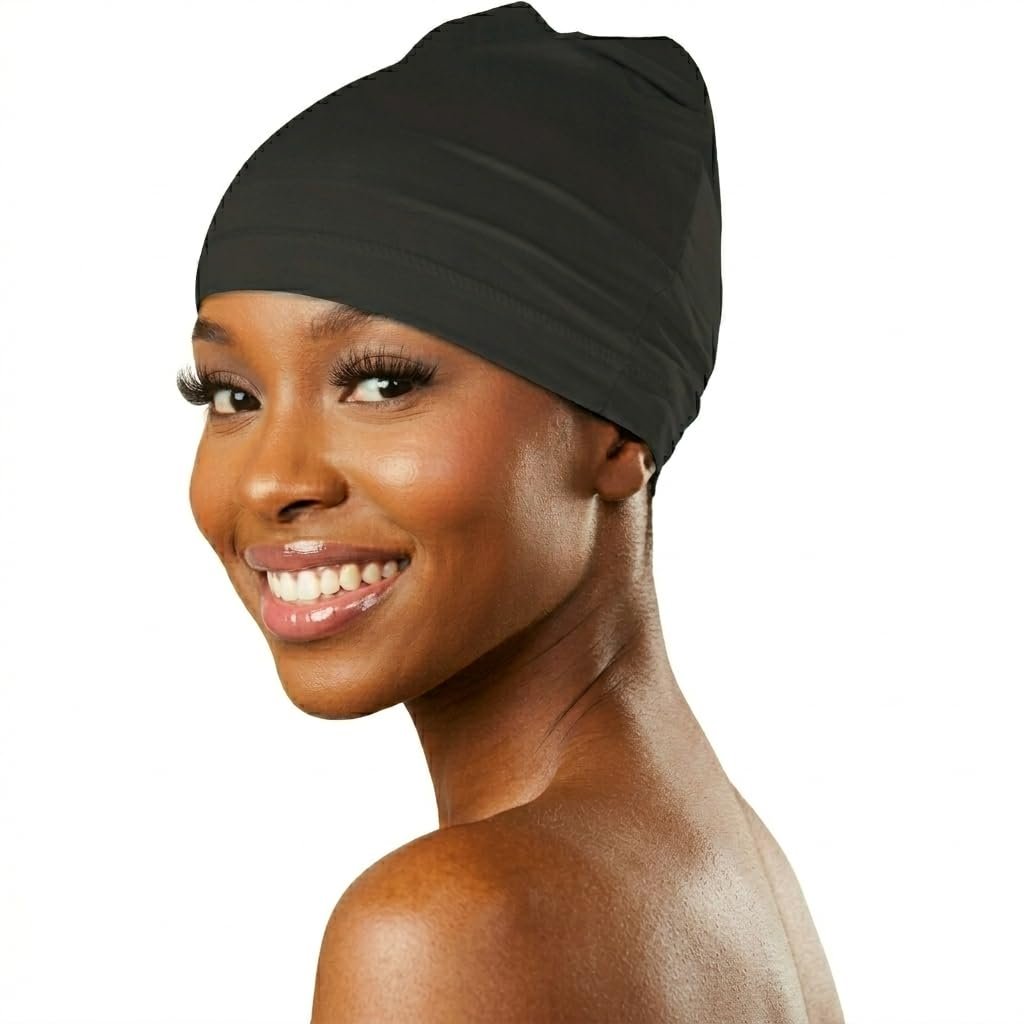 Donna Collection Spandex Women's Cap - Black Wig Cap for Styling - görsel 3