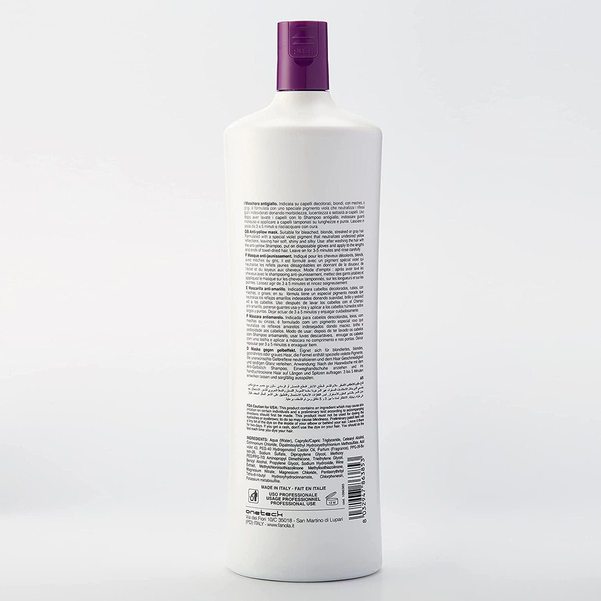 Fanola No Yellow Purple Hair Mask - Acidic pH Deep Conditioning Mask for Blonde, Bleached & Grey Hair - Neutralizes Brassy Tones (33.8 Fl Oz) Avelisse