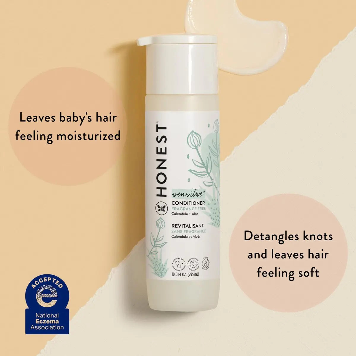 The Honest Company Silicone-Free Conditioner – Gentle, Hypoallergenic, Fragrance-Free for Sensitive Skin, 10 fl oz Avelisse