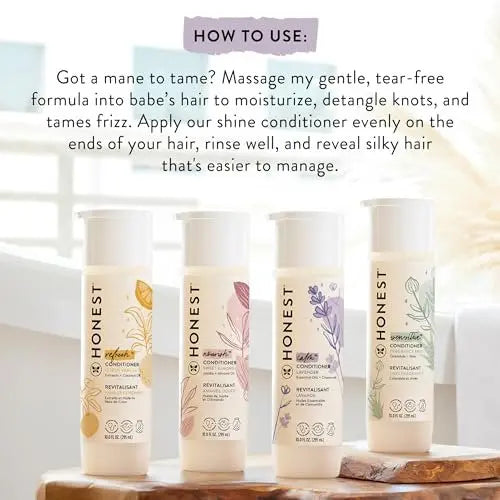The Honest Company Silicone-Free Conditioner – Gentle, Hypoallergenic, Fragrance-Free for Sensitive Skin, 10 fl oz Avelisse
