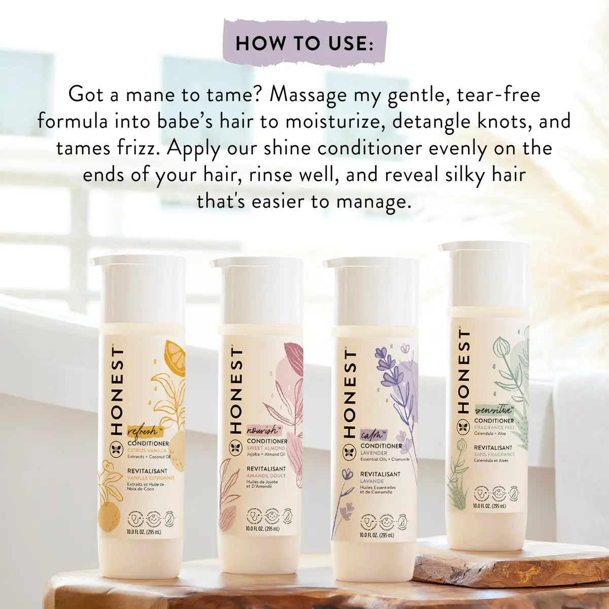 The Honest Company Silicone-Free Conditioner – Gentle, Hypoallergenic, Fragrance-Free for Sensitive Skin, 10 fl oz Avelisse