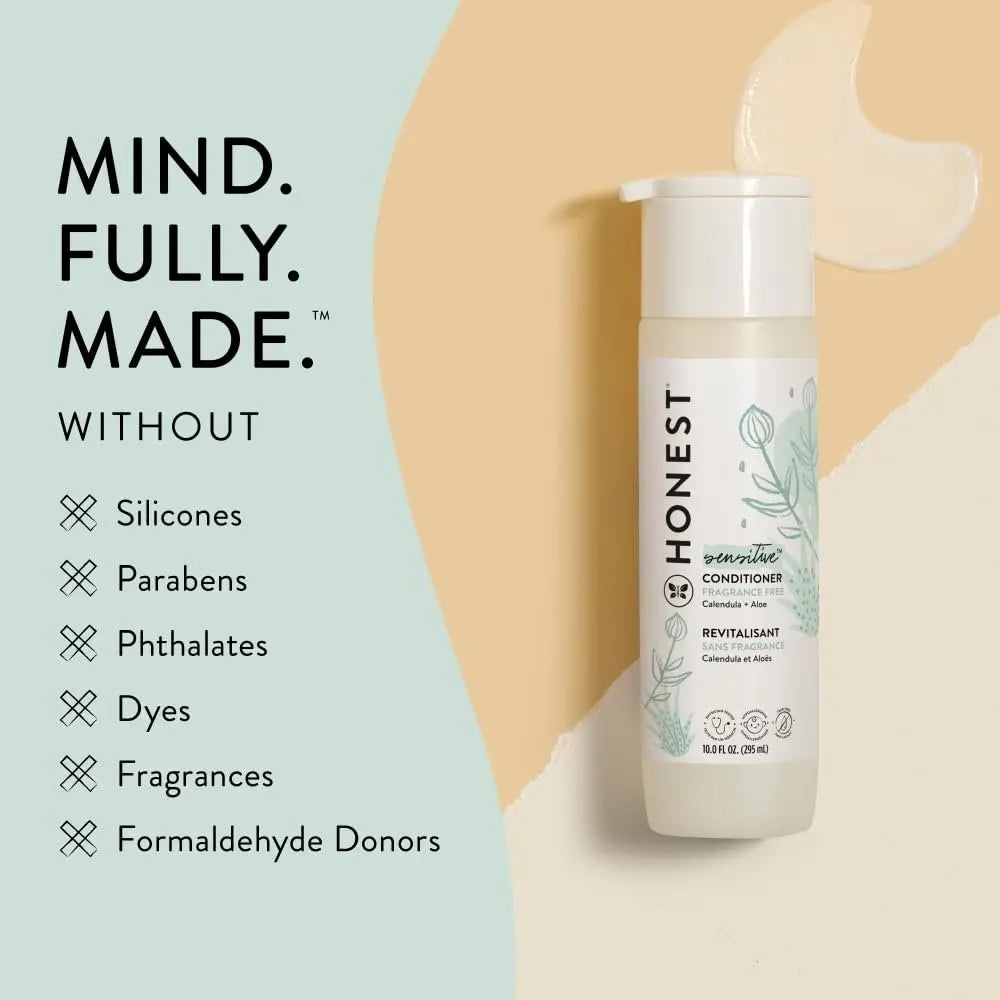 The Honest Company Silicone-Free Conditioner – Gentle, Hypoallergenic, Fragrance-Free for Sensitive Skin, 10 fl oz Avelisse